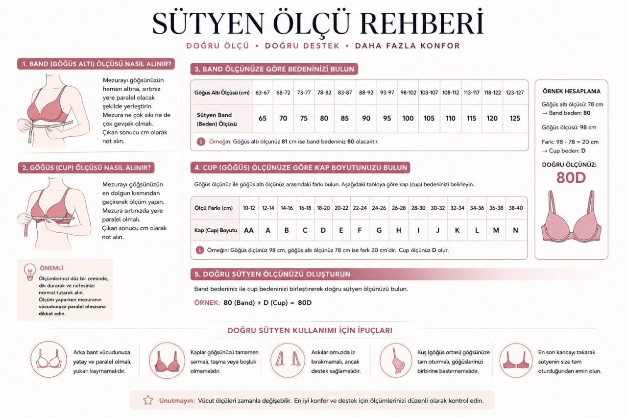 Doğru Sütyen Ölçüsü Nasıl Alınır? Evde Kolay Hesaplama Rehberi