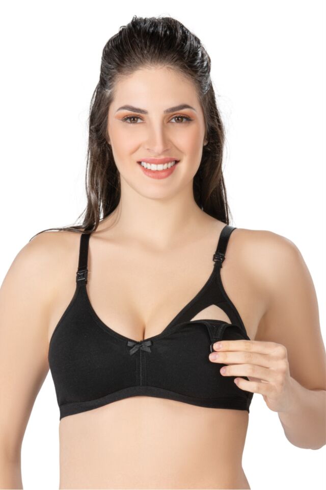 Emay 1421 Modal Cotton Emzirme Sütyen 90B - Siyah