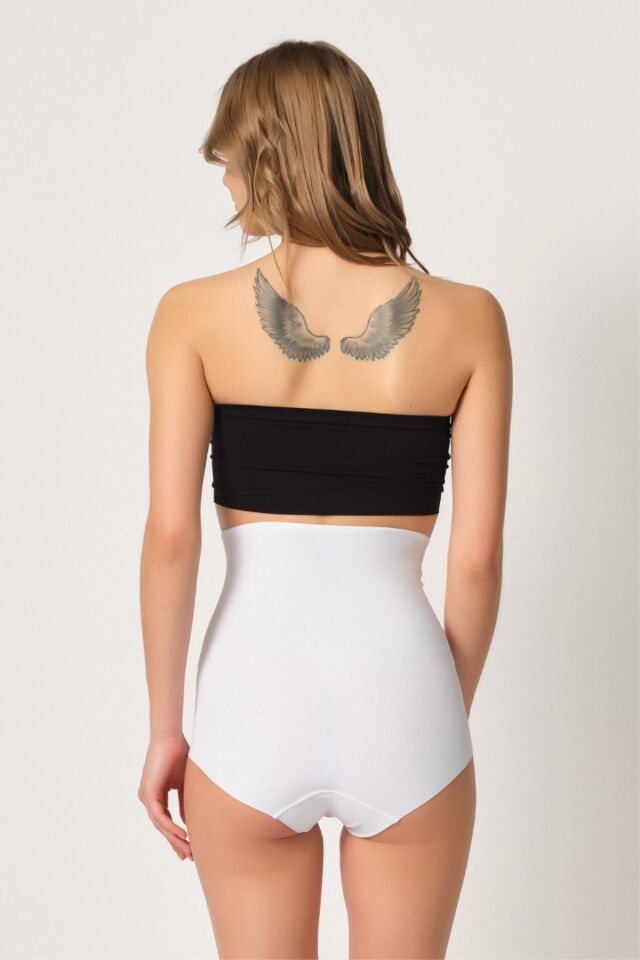 Emay 2920 Yüksek Bel Karın Desteklı Slip Lazer Korse XL - Beyaz