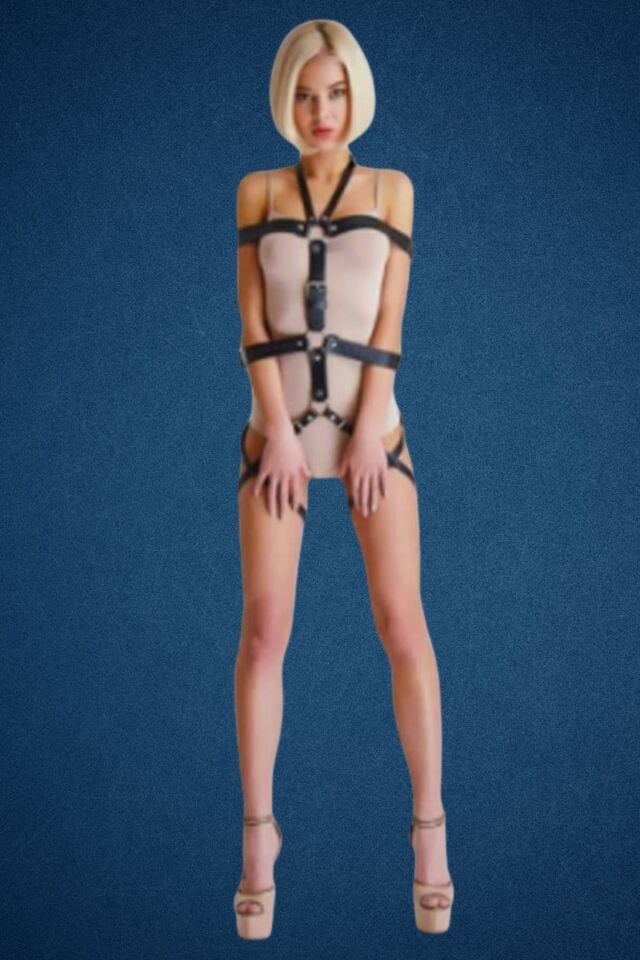 Deri Ayarlanabilir Kalçadan Destekli Kısıtlayıcı Fantazi Harness