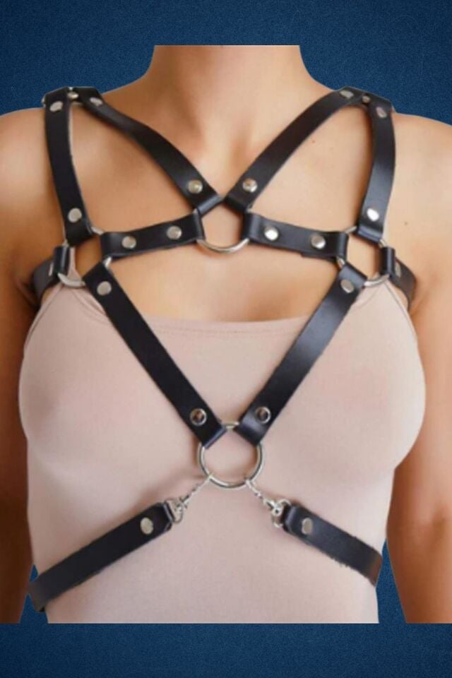 Deri Göğüs Fantazi Harness