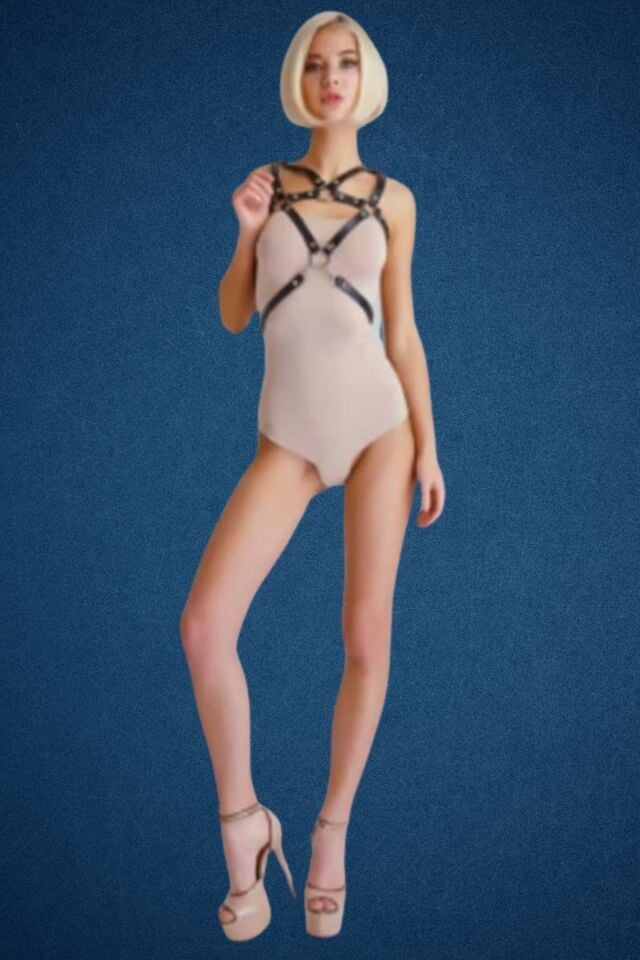 Deri Göğüs Fantazi Harness