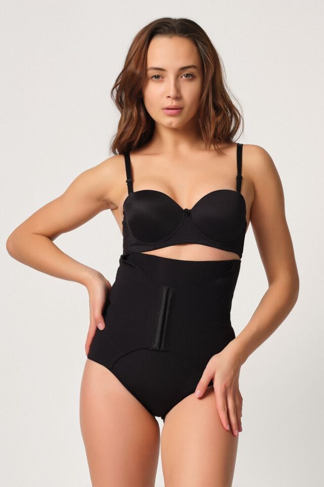 Emay 2932 Double Karın Agraf Destekli Slip Lazer Korse M - Siyah