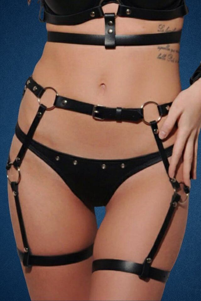 Harness Fantazi Deri Jartiyer Aksesuar 3