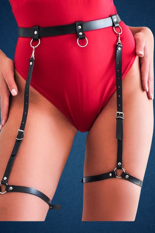 Harness Fantazi Deri Jartiyer Aksesuar