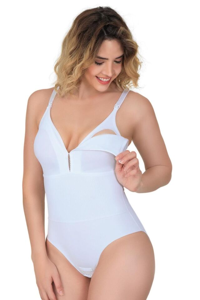 Emay 2944 Sırt Destekli Badi Emzirme Korse XL - Beyaz