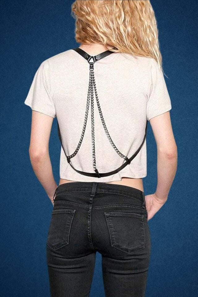 Fantazi İç Giyim Ve Gecelik Zincir Detaylı Harnes Aksesuar