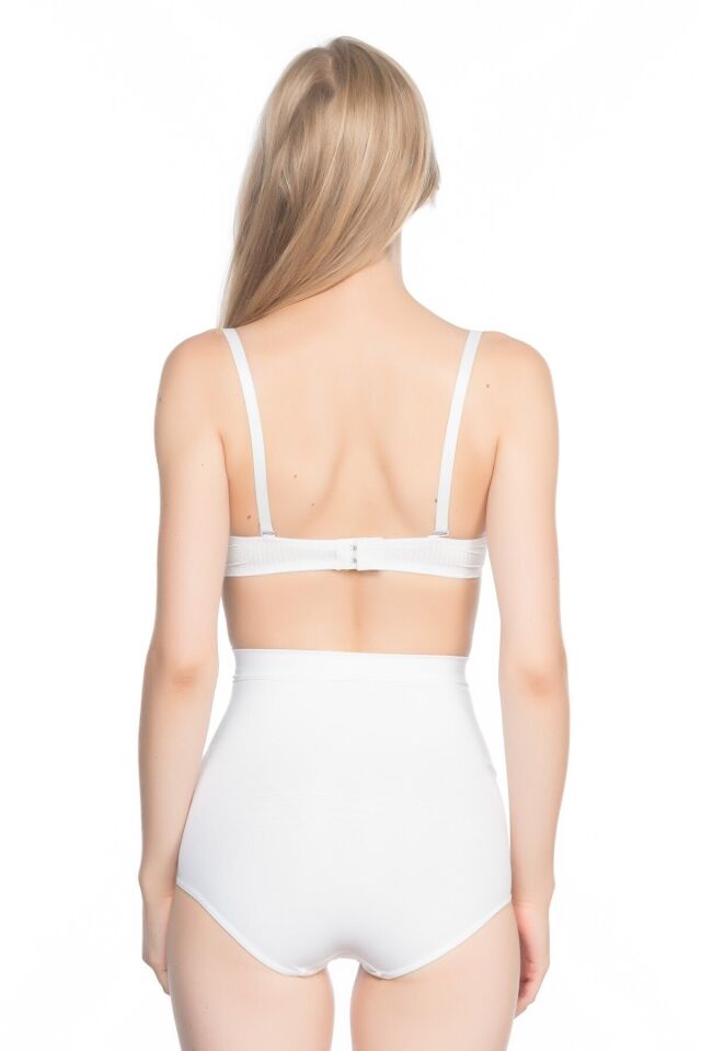 Emay 7024 İnce Yüksek Bel Slip Korse L - Beyaz