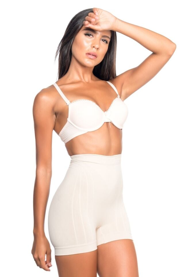 Emay 7027 İnce Düşük Bel Boxer Korse XL - Ten