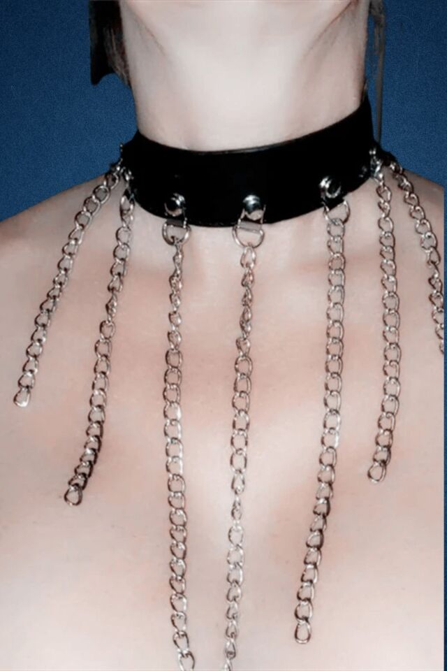 Zincir Detaylı TasmaDeriFantazi Harness Aksesuar