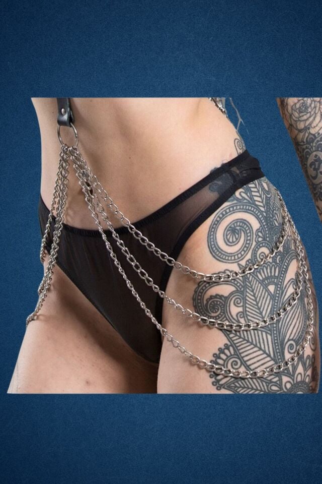Harness Deri Zincir Detaylı Fantazi Aksesuar
