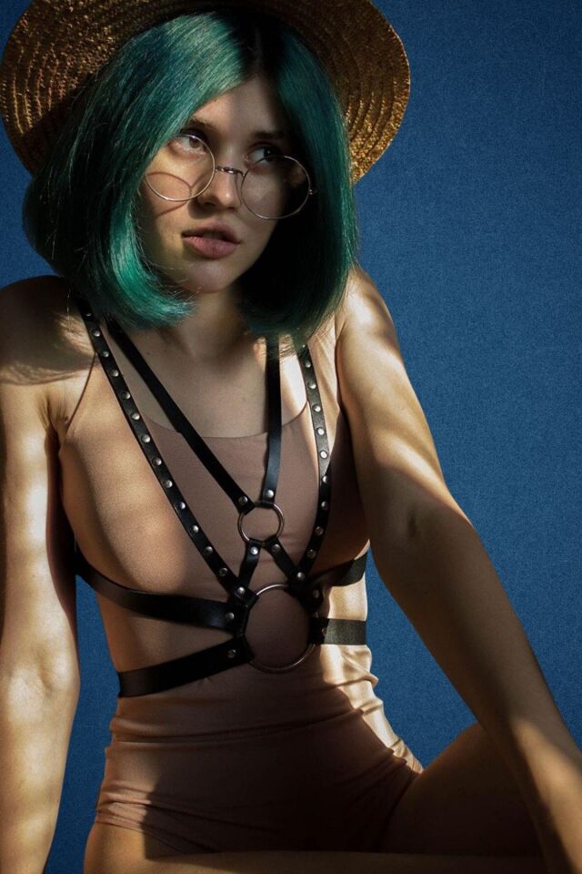 Sexy Deri Fantazi Harness Aksesuar Fantazi Gecelik iç Giyim