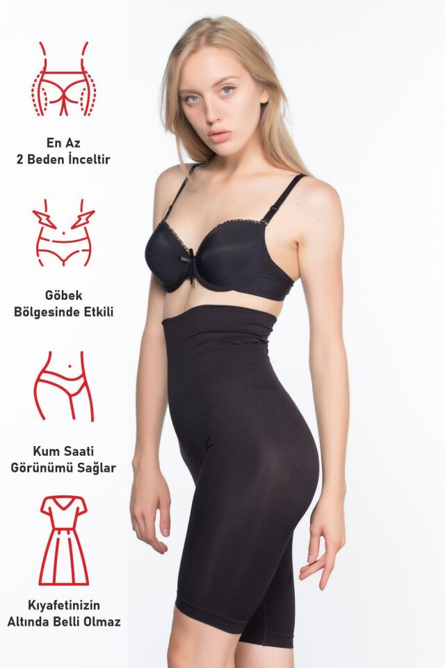 Emay 3200 Pantolon Altı Soft Double Boxer Korse M - Siyah