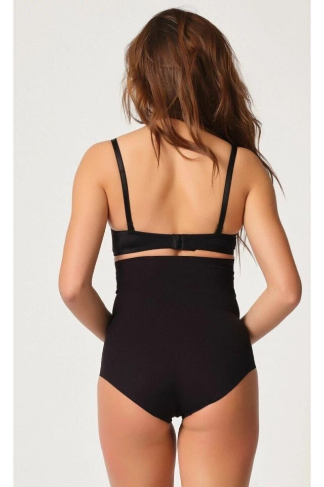 Emay 2708 Lazer Yüksek Bel Kesim Slip Korse M - Siyah