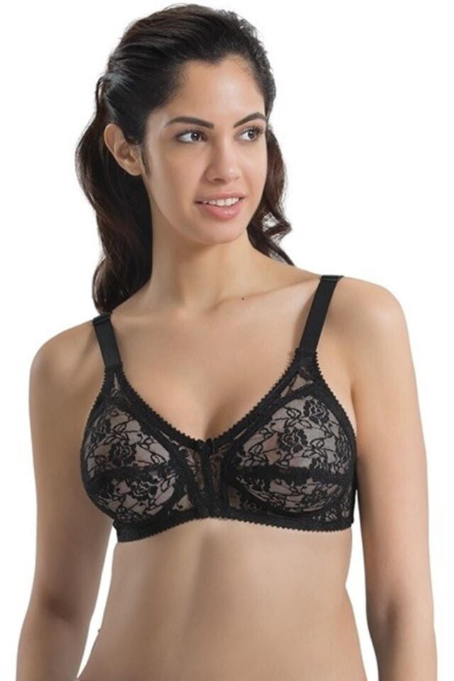 Emay 145C Dantelli Toparlayıcı Sütyen 90B - Siyah