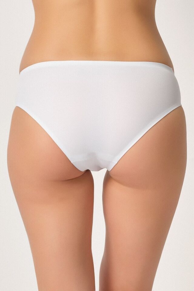 Emay 2802 Yapıştırma Lazer Kesim String Külot S - Beyaz