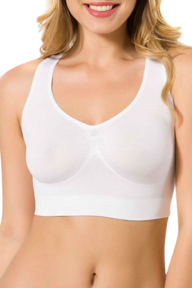 Emay 4001 Soft Sporcu Büstiyer XXL - Beyaz