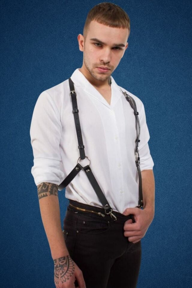 Aysilce 241 Erkek Deri Harness Askı Modeli