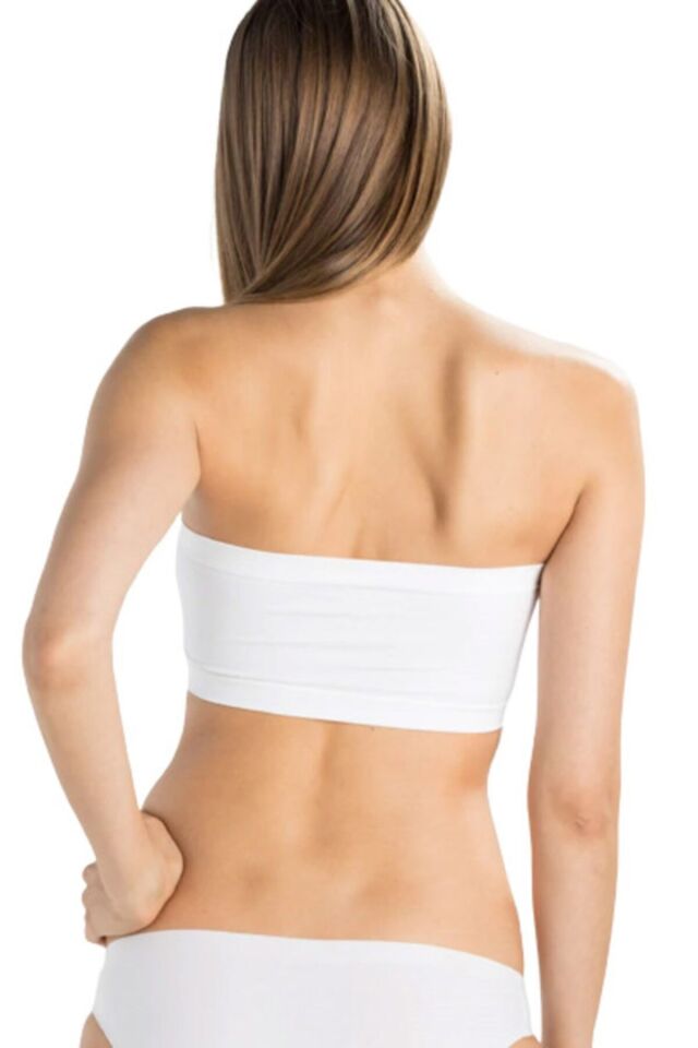 Emay 4002 Soft Straplez Büstiyer L - Beyaz