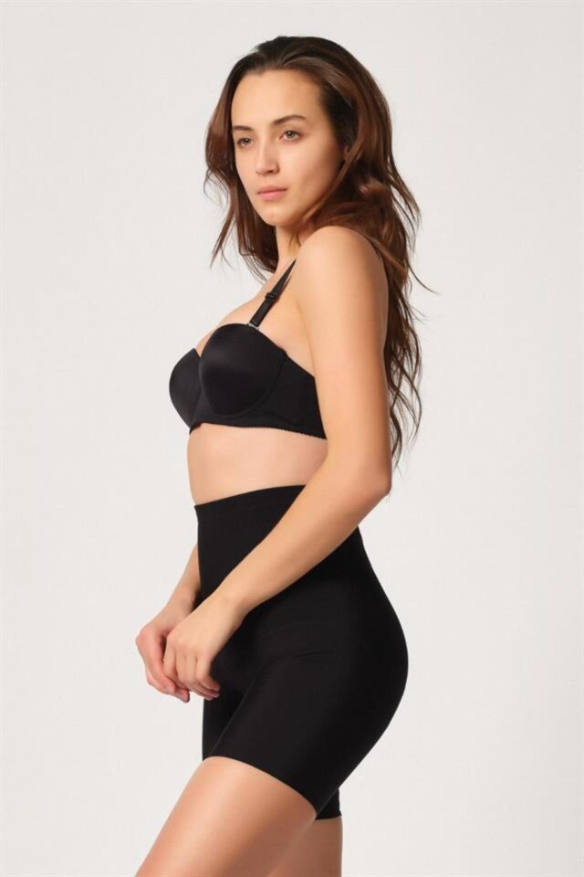 Emay 2816 Yüksek Bel Boxer Lazer Korse XXL - Siyah