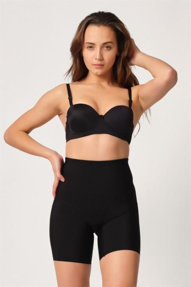 Emay 2816 Yüksek Bel Boxer Lazer Korse XXL - Siyah