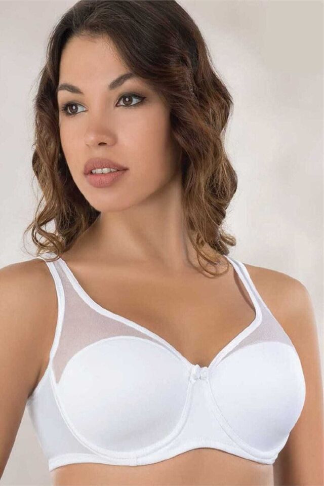Emay 167B Tül Push Up Toparlayıcı Sütyen 100B - Beyaz