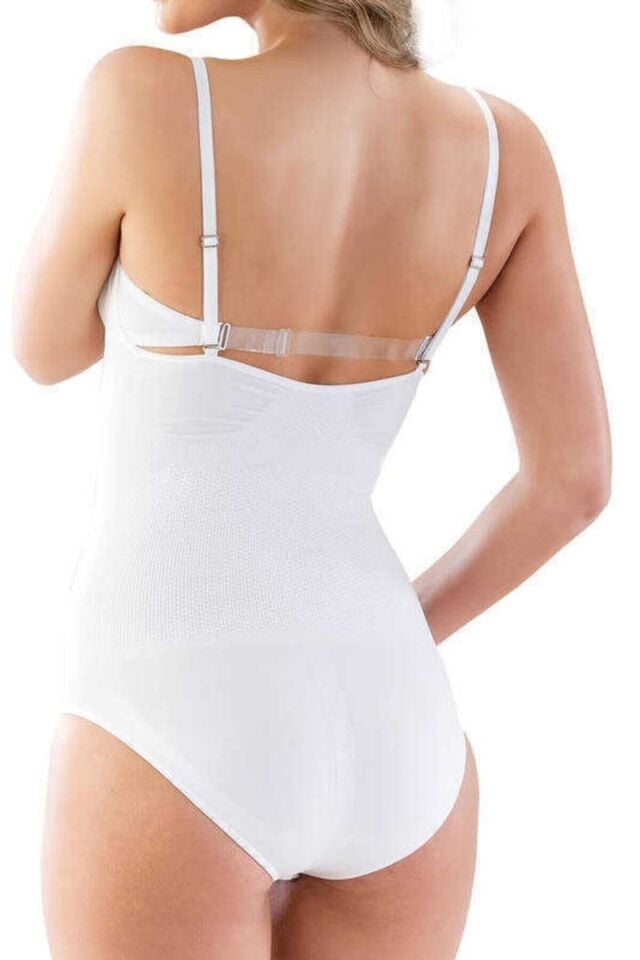 Emay 2023 Göğsü Açık Body Korse L - Beyaz
