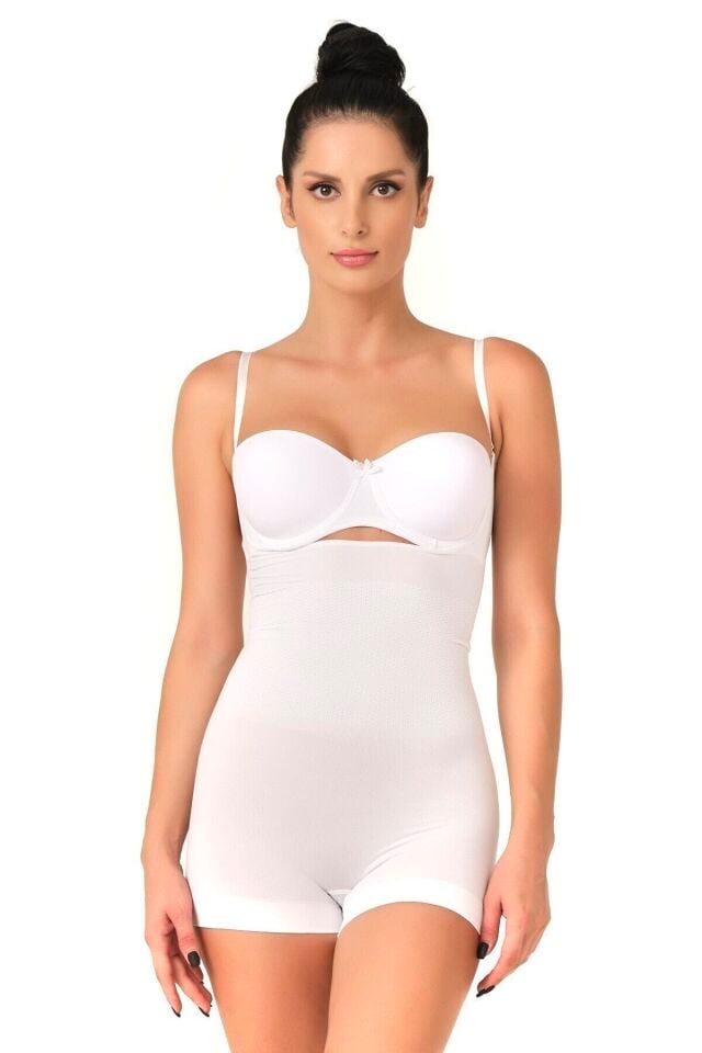 Emay 2023 Göğsü Açık Body Korse XL - Beyaz