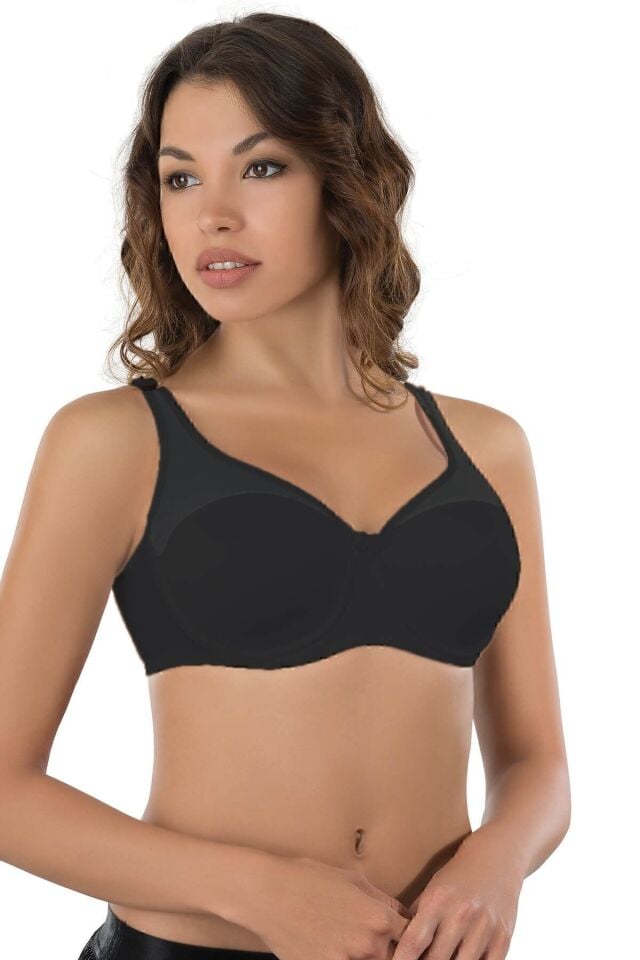 Emay 167 Tül Push Up Toparlayıcı Sütyen 80B - Siyah