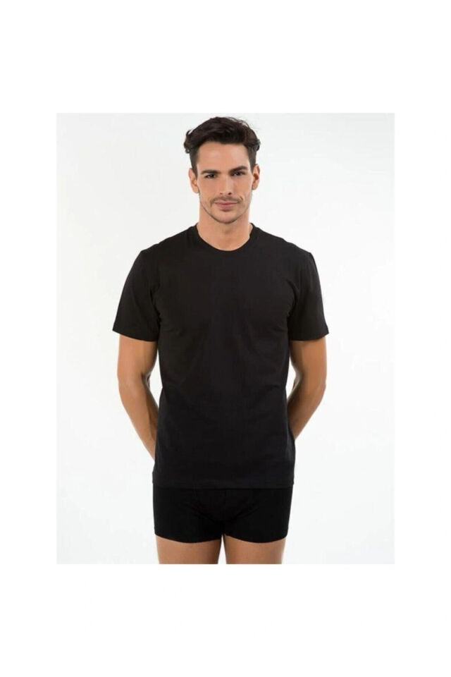 Kom James Bisiklet Yaka 2 li Tshirt S - Siyah