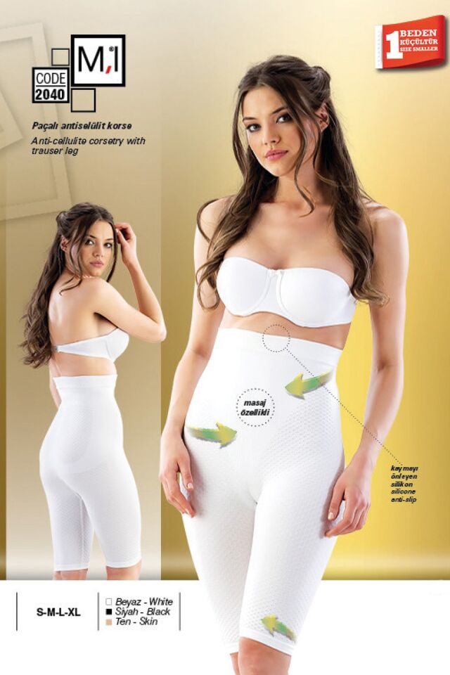 Emay 2040 Anti Selülit Boxer Korse S - Beyaz