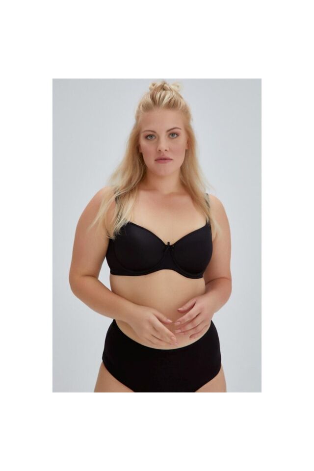 Eros 100 Lily Toparlayıcı Kulaklı Boş Cup Sütyen 95B - Siyah