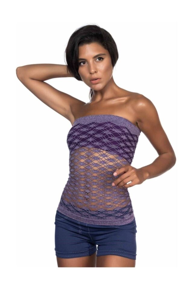 Emay 5034 Fantazi Büstiyer Atlet Korse S - Mor