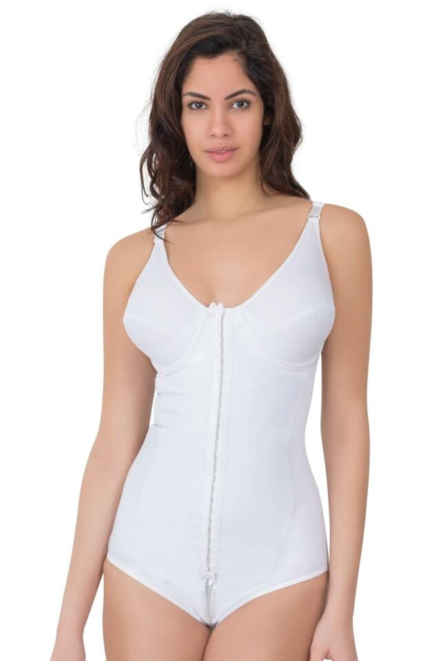 Emay 2871 Balenli Agraflı Toparlayıcı Boy Korse XL - Beyaz