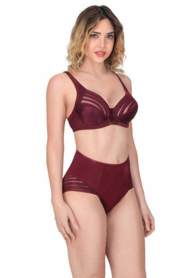 Emay 177B Toparlayıcı Sütyen Takım 95B - Bordo